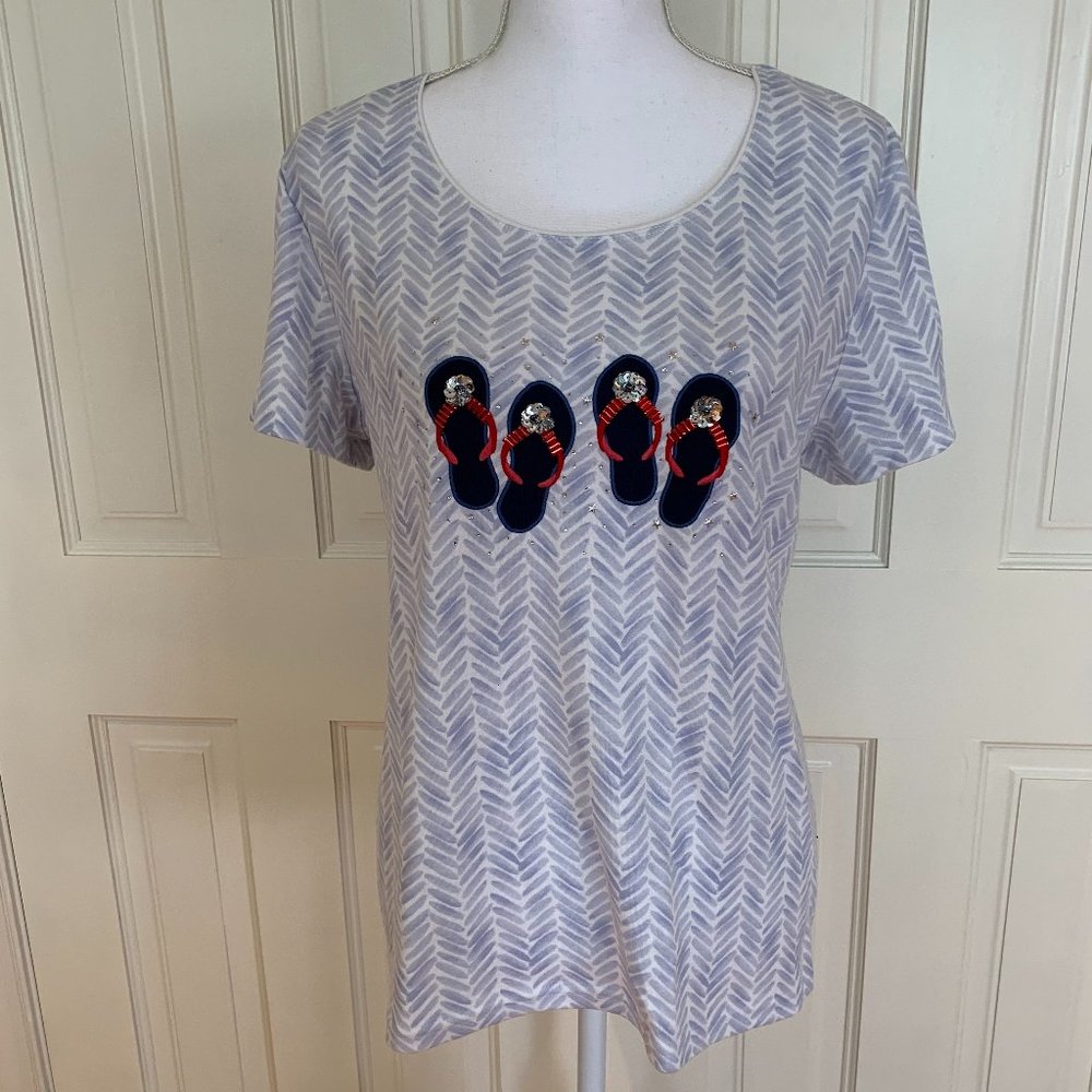 New Blue & White Tee shirt
